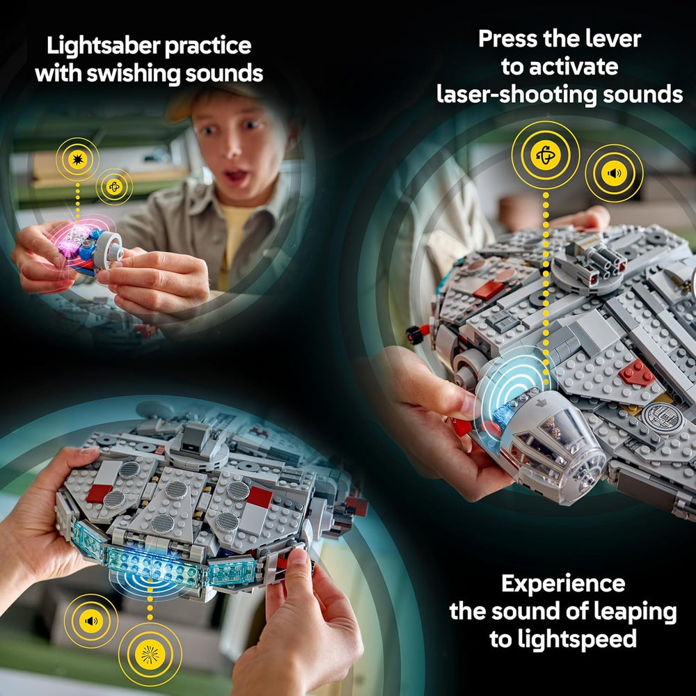 LEGO Star Wars 75426 SMART Play: Millennium Falke Modell - Kompatibles Interaktives Spielzeug inkl. 4 SMART Tags und 4 Minifiguren - Geschenkidee für Jungen und Mädchen ab 9 Jahren und erwachsene Fans