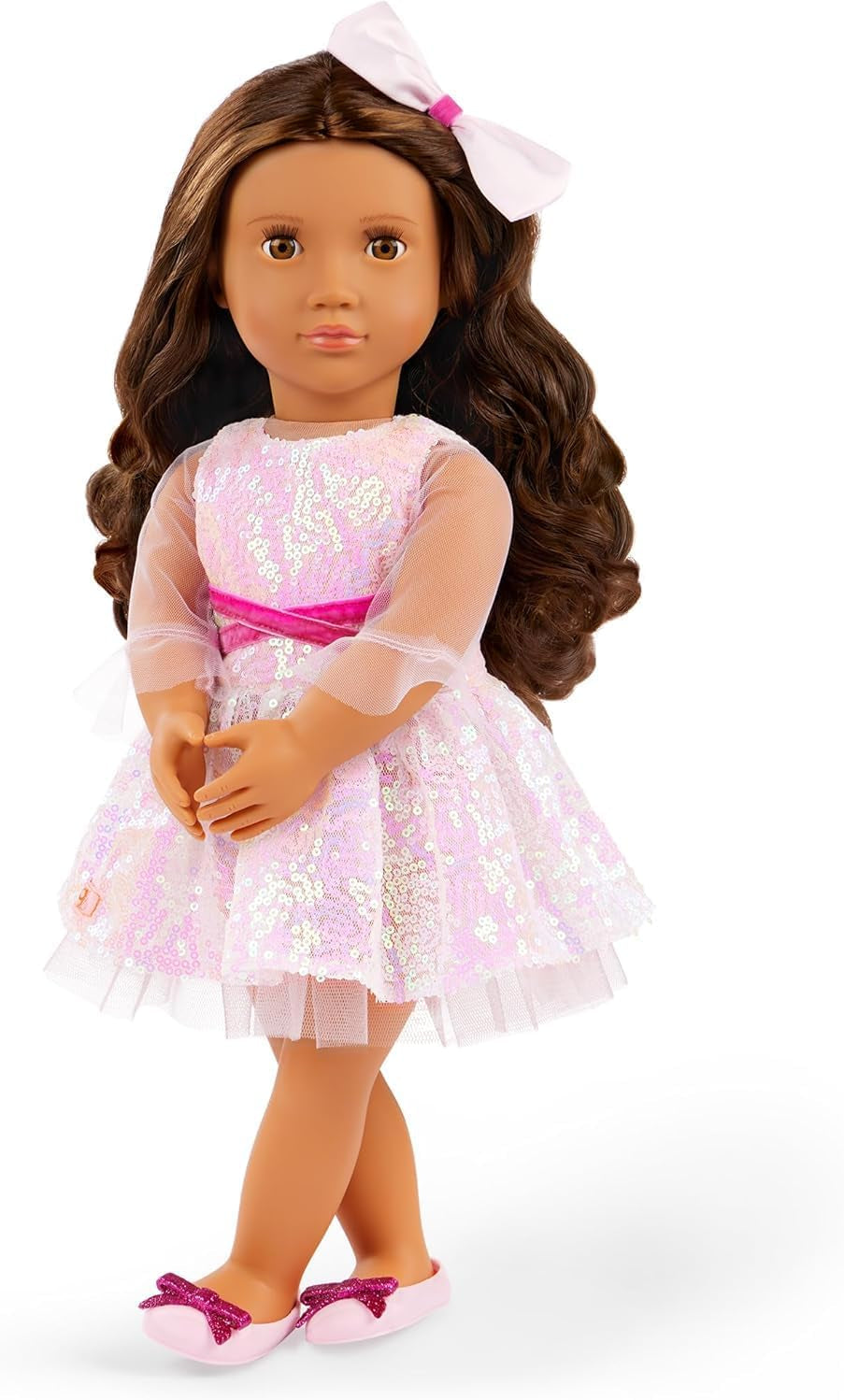 Our Generation - Lalia - 46 cm-Zuckerfee Puppe - Lebensechte Blaue Augen & langes Blondes Haar - Pinkes Ballettkleid, Tiara & Zauberstab Zubehör - Spielzeug für Kinder ab 3 Jahren