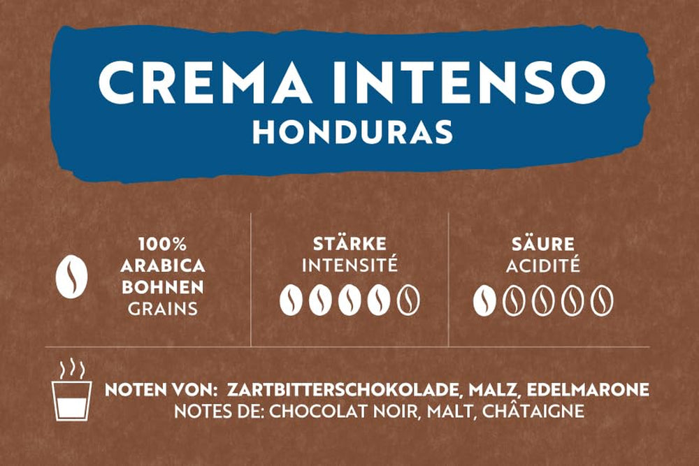 Café Royal Crema Intenso Honduras – 100% Arabica Kaffeebohnen, aromatisch-intensiv, dunkle Röstung, Stärke 4/5, Fairtrade, 500 g ganze Bohnen