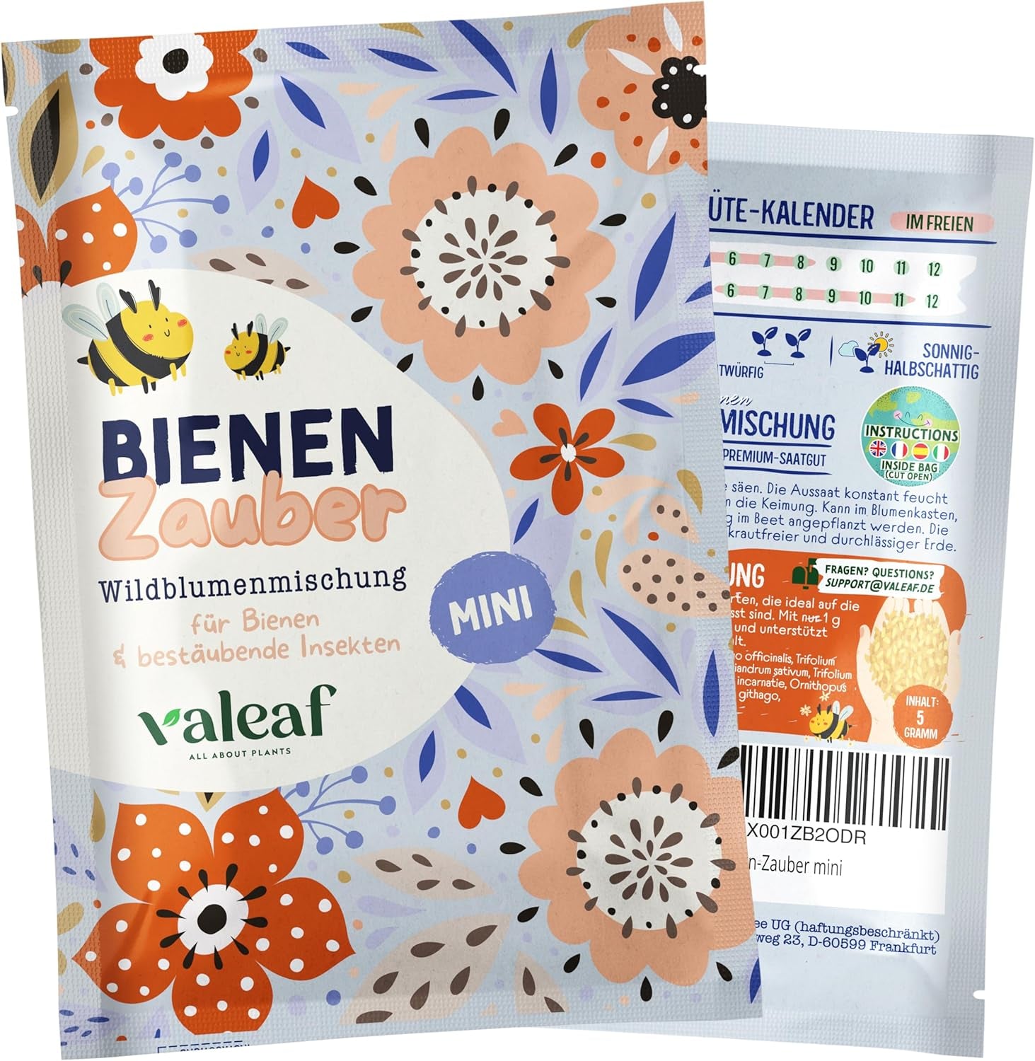 Schmetterlingswiese Blumensamen Schmetterlingsgarten I Blumensamen Balkon I Blumensamen Tütchen mit Wiesenblumen Samen I bienenfreundliche Blumensamen (Schmetterlings-Zauber mini)