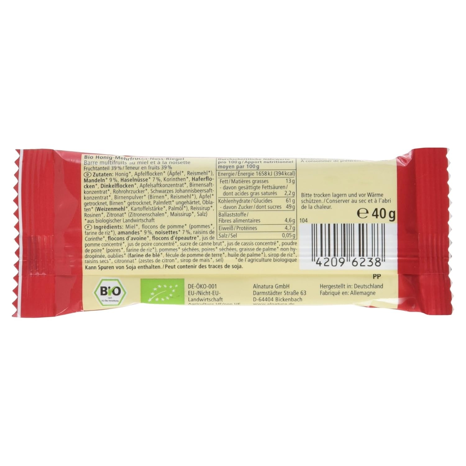 Bio Obstsalat-Riegel, 16er Pack (16 x 40 g)