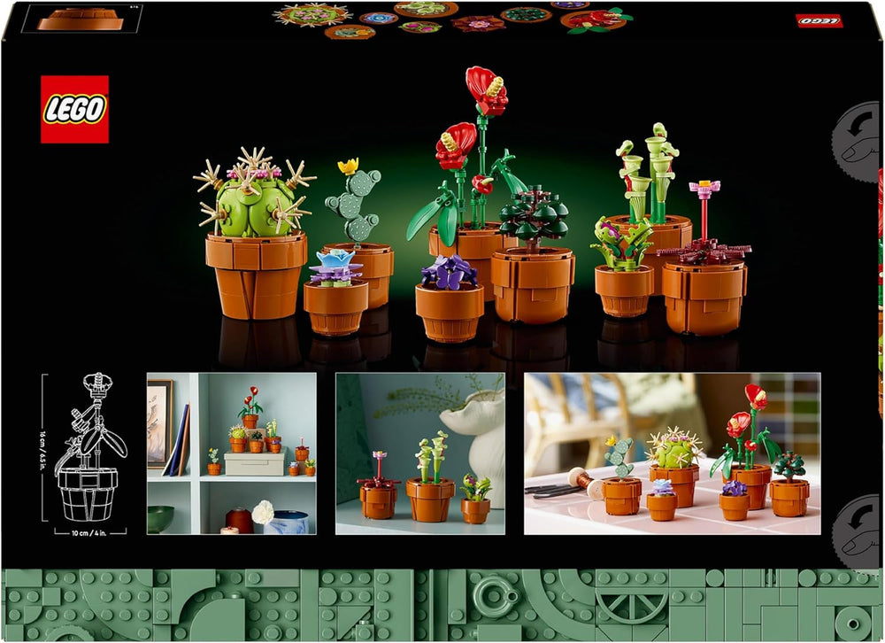 Mini plante LEGO Icons, 9 flori artificiale de construit, set de colecție botanică pentru adulți cu ghiveci de teracotă construibil, decorațiuni pentru casă, cadou pentru femei și bărbați 10329 Seturi de constructie Besuche den LEGO-Store