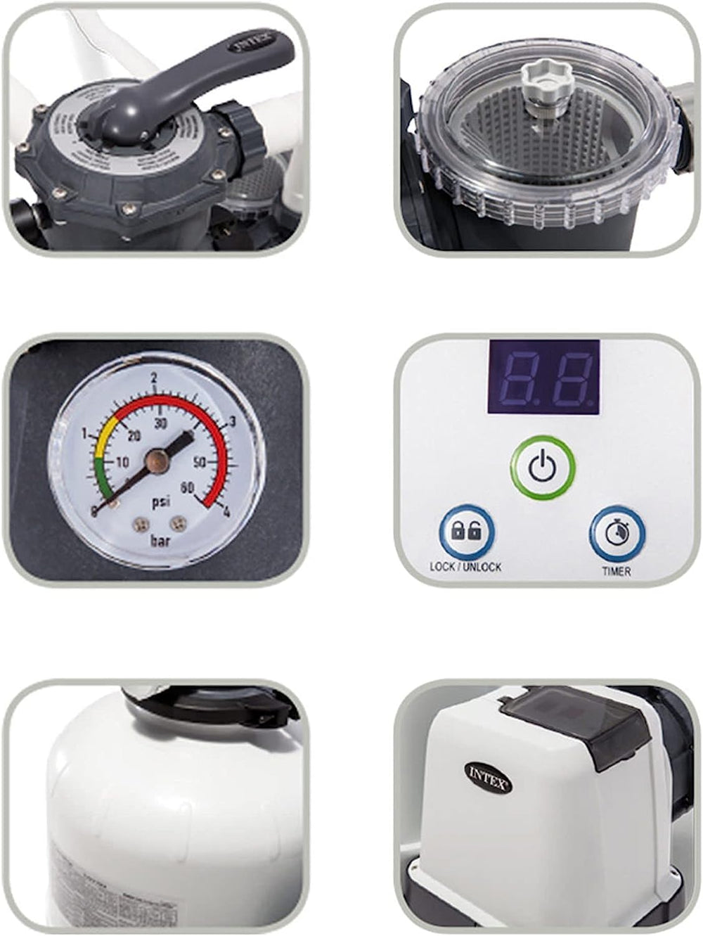 Sistem de filtrare cu nisip Intex Krystal Clear 7,9 m³ pentru piscine de până la 36.000 l 26646