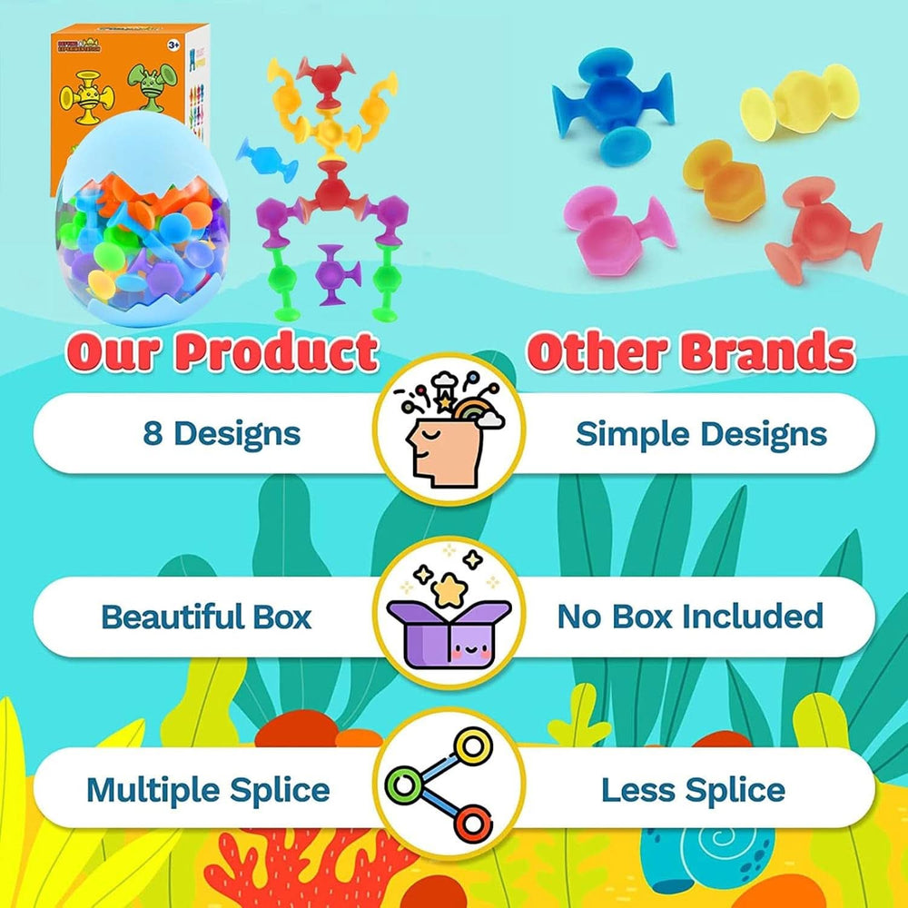 48 bucăți, jucărie de baie Montessori de la 3 ani, blocuri de construcție din silicon Mama si Copilul Naty Shop