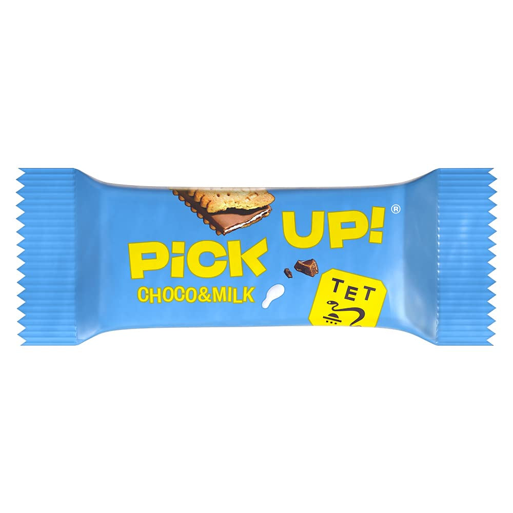 PICK UP! minis Original + Choco&Milk (1 x 1,06 kg), mini batoane ca gustare cu o tabletă crocantă de ciocolată cu lapte între doi biscuiți, pachete cu 100 de porții