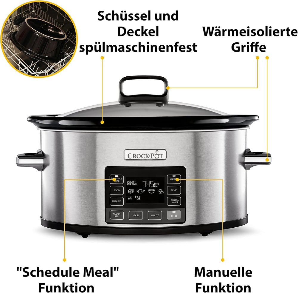 Slow cooker digital Crock-Pot Timeselect, 5.6 litri (7 persoane) Slow Cooker Naty Shop