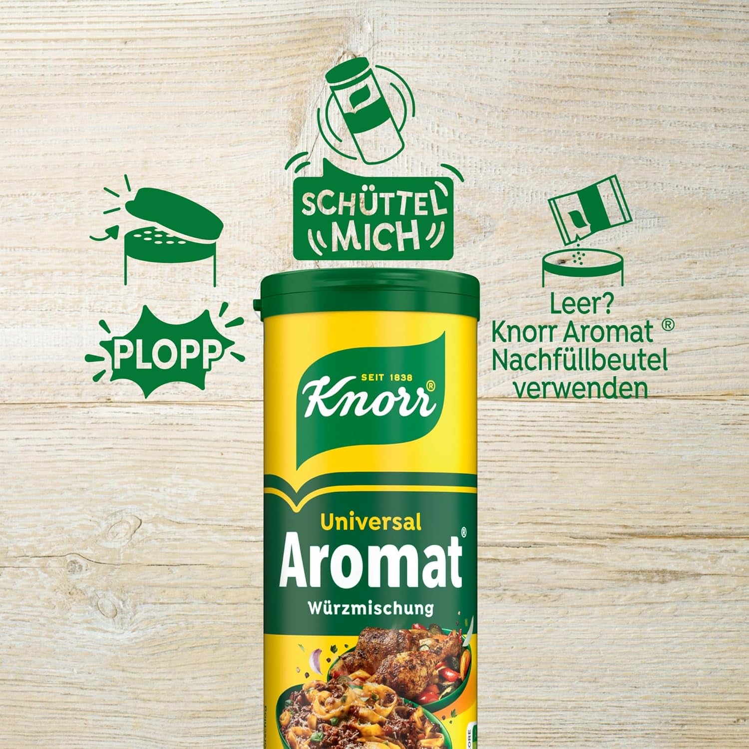 Knorr Würzmischung Universal Aromat für schnelle Gerichte zum Würzen und Verfeinern von Fleisch, Gemüse, Saucen und mehr 100 g