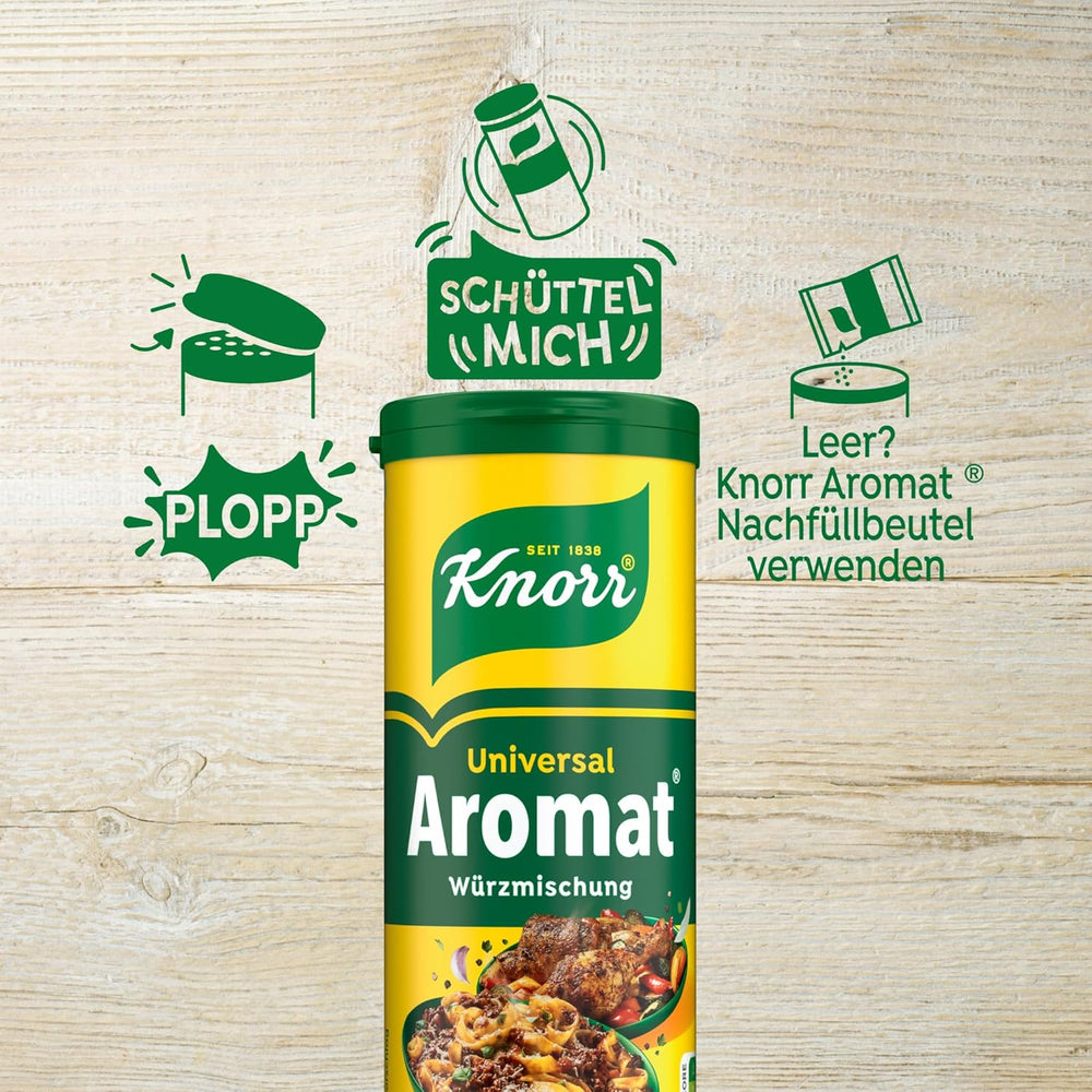 Knorr Würzmischung Universal Aromat für schnelle Gerichte zum Würzen und Verfeinern von Fleisch, Gemüse, Saucen und mehr 100 g