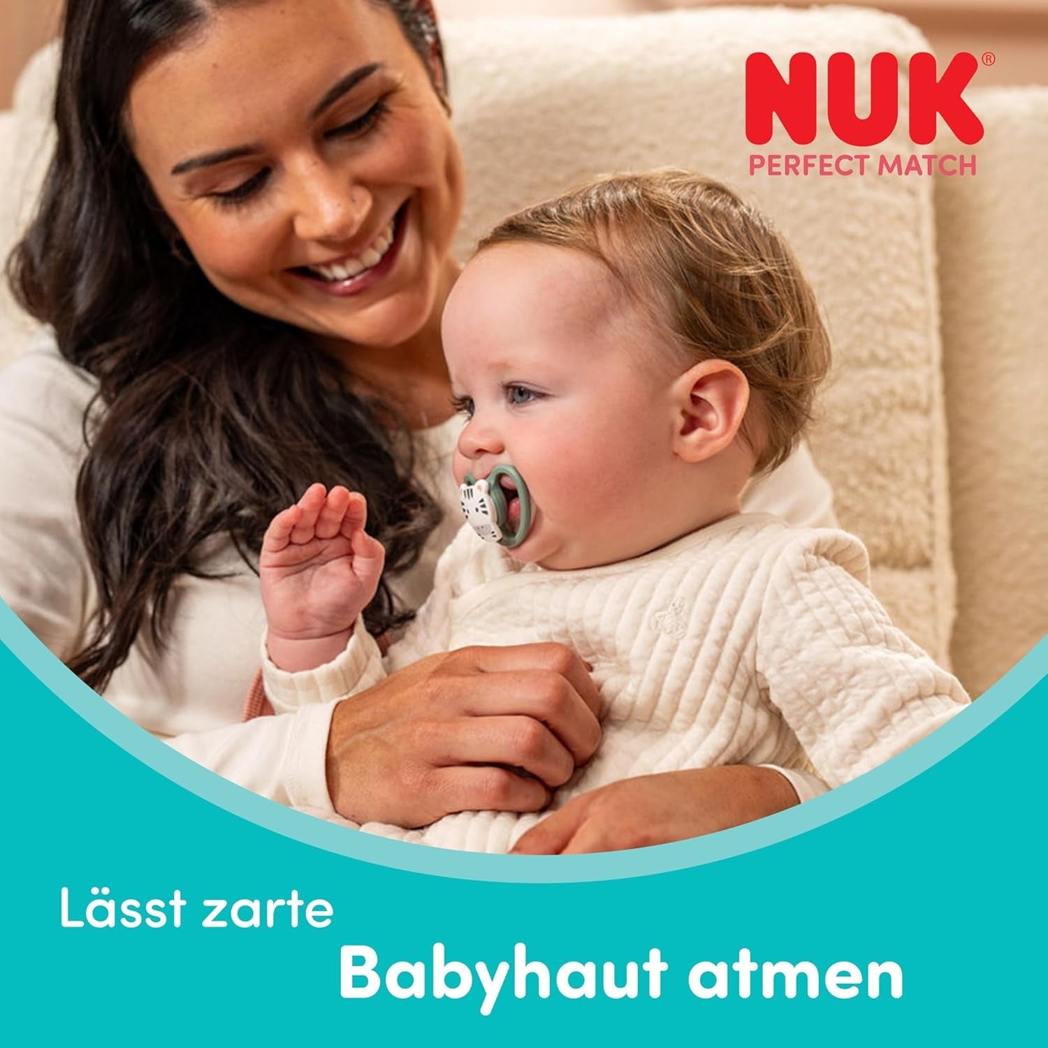 Suzete NUK Perfect Match Air pentru bebeluși | 6-18 luni | Suzete ortodontice care promovează circulația aerului și previn erupțiile cutanate cauzate de salivație | Acceptare 95% de către bebeluși** | Disney Mickey Mouse | Pachet de 2