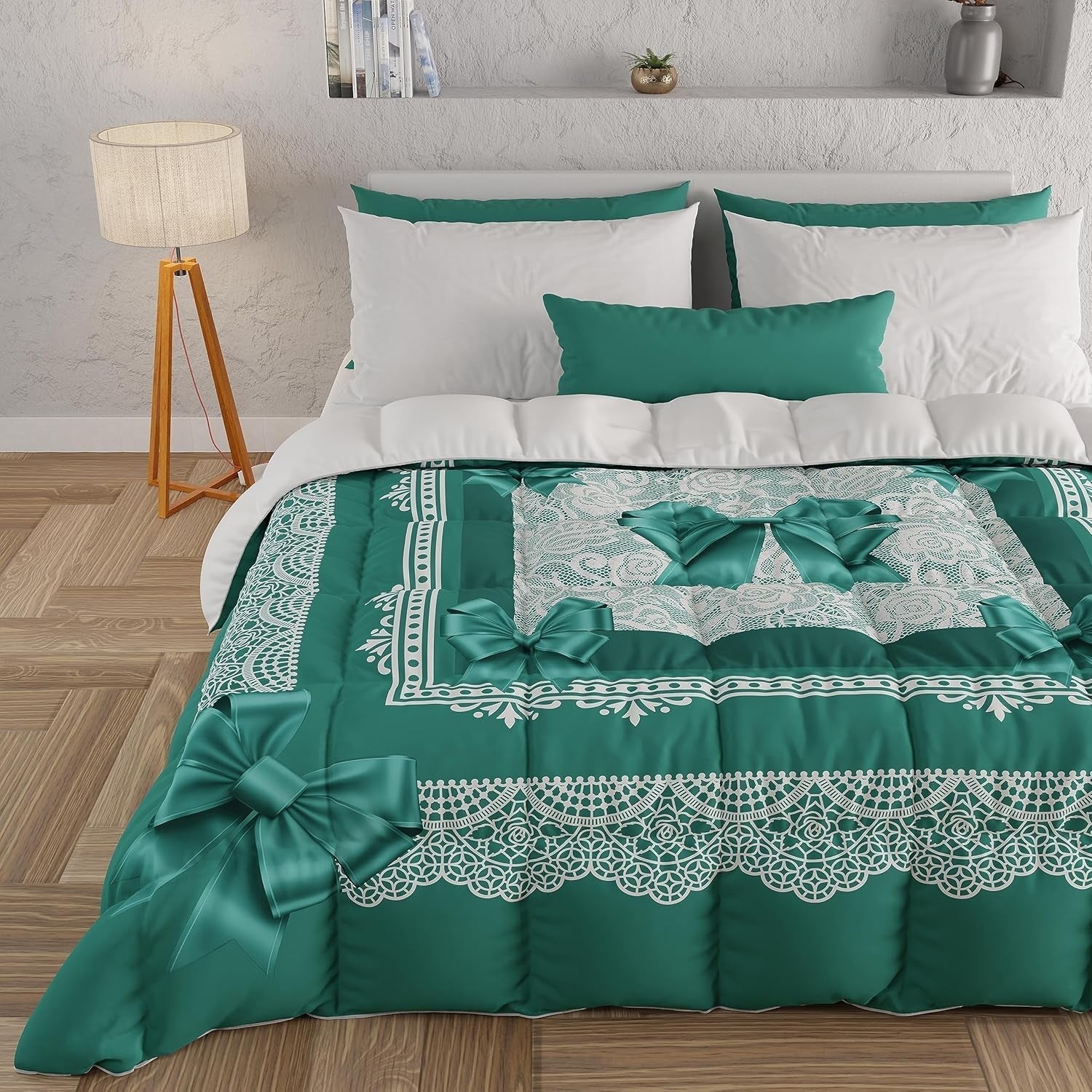 PETTI Artigiani Italiani - Plapumă de iarnă, Plapumă de iarnă, Plapumă simplă, Cu două fețe, Monocolor și imprimare digitală, 100% microfibră antialergică, Made in Italy