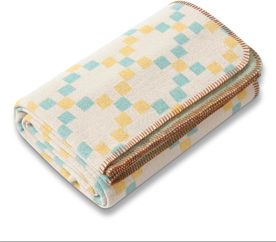 ACUSHLA 200.7X160 Cm, 1.7 Kg, pătură, pătură de lână, pătură caldă de călătorie, pătură tricotată, decorativă, pături pentru canapea, scaun, canapea, pat, living, camping, potrivită pentru toate anotimpurile Ww203 Paturi si Cuverturi Besuche den ACUSHLA-Store Galben albastru 160 X 200 Cm