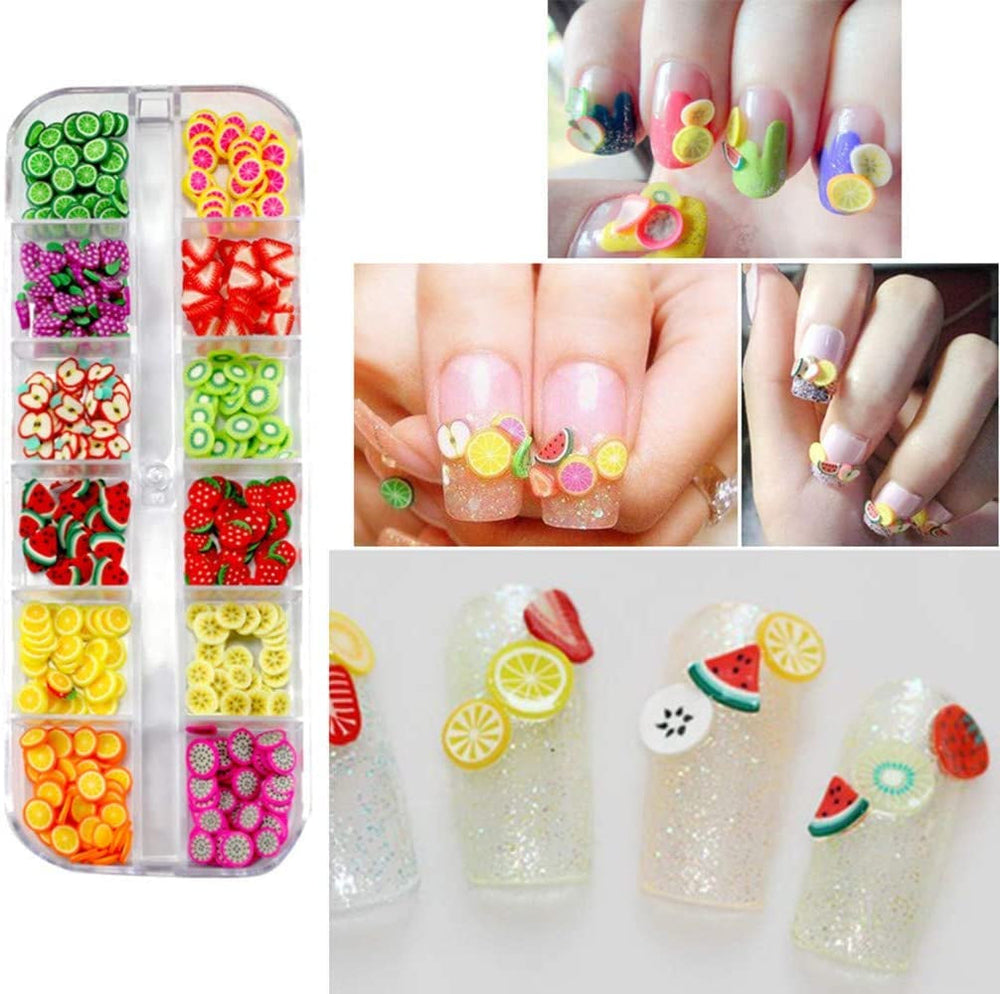 4 Set Nagel Obst Scheiben, Basicon Niedliche Obst Polymer Scheiben Obst Scheibe Nail Nagel 3D Obstscheibe Nail Art Slice Für DIY Liefert Maniküre Dekoration Schleim Zubehör Nageldekorationen, 4 Stile