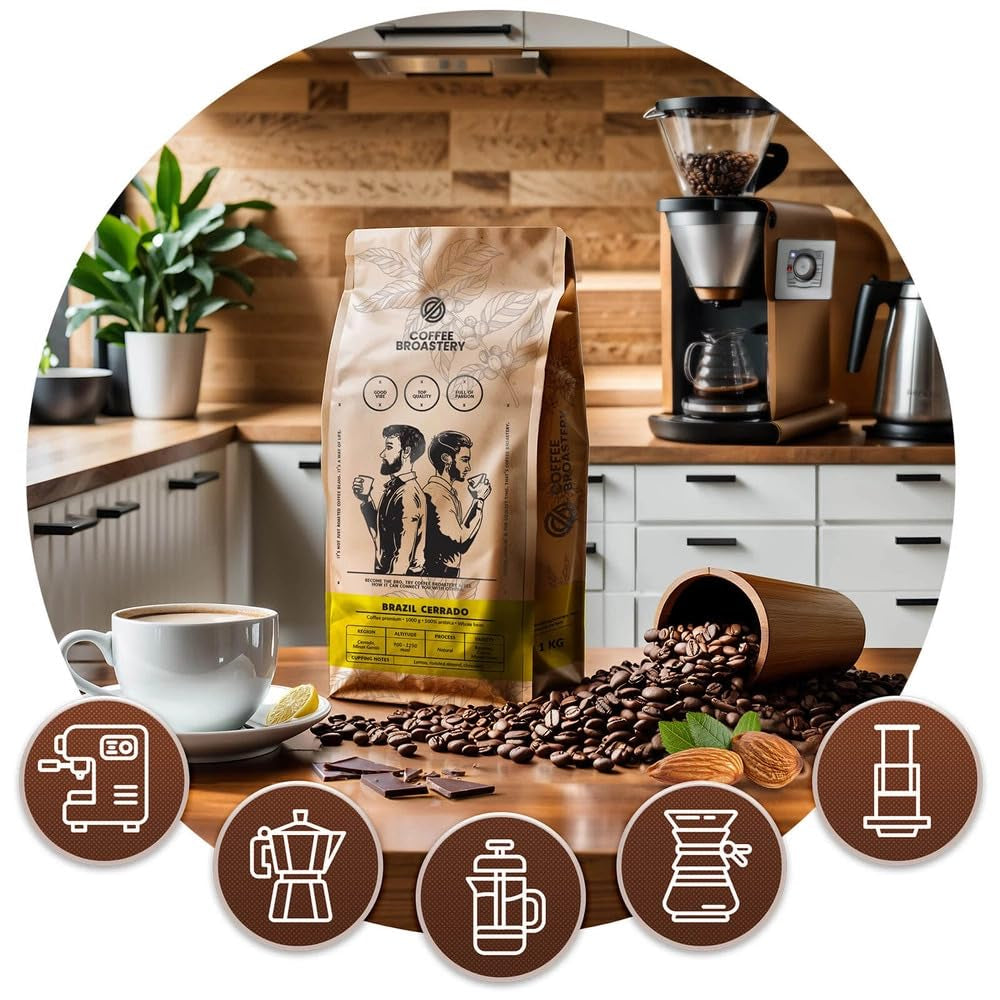 Set boabe de cafea 3x1kg 3000g | Brazil Cerrado | Cafea braziliană | Cafea specială | Proaspăt prăjită | Prăjitor artizanal de cafea