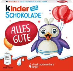 Kinder Chocolate (20 x 50g) – Cadou de Ziua Îndrăgostiților pentru el și ea, dulciuri pentru Carnaval și Mardi Gras – Batoane de ciocolată din ciocolată cu lapte umplută – 20 de pachete a câte 4 batoane individuale fiecare