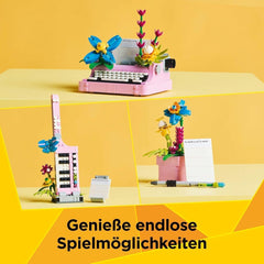 LEGO Creator 3In1 Mașină de scris cu flori - jucărie convertibilă într-un model Keytar sau într-un ghiveci de flori cu blocnotes și stilou - set de construcție - cadou pentru fete și băieți de la 8 ani 31169 Seturi de constructie Besuche den LEGO-Store