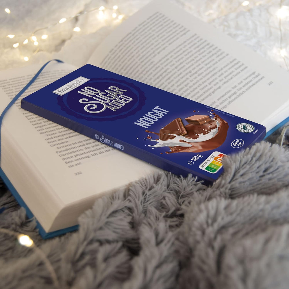 frankonia CIOCOLATĂ FĂRĂ ZAHĂR ADĂUGAT Ciocolată cu nuga, fără gluten, 100 g (pachet de 4)