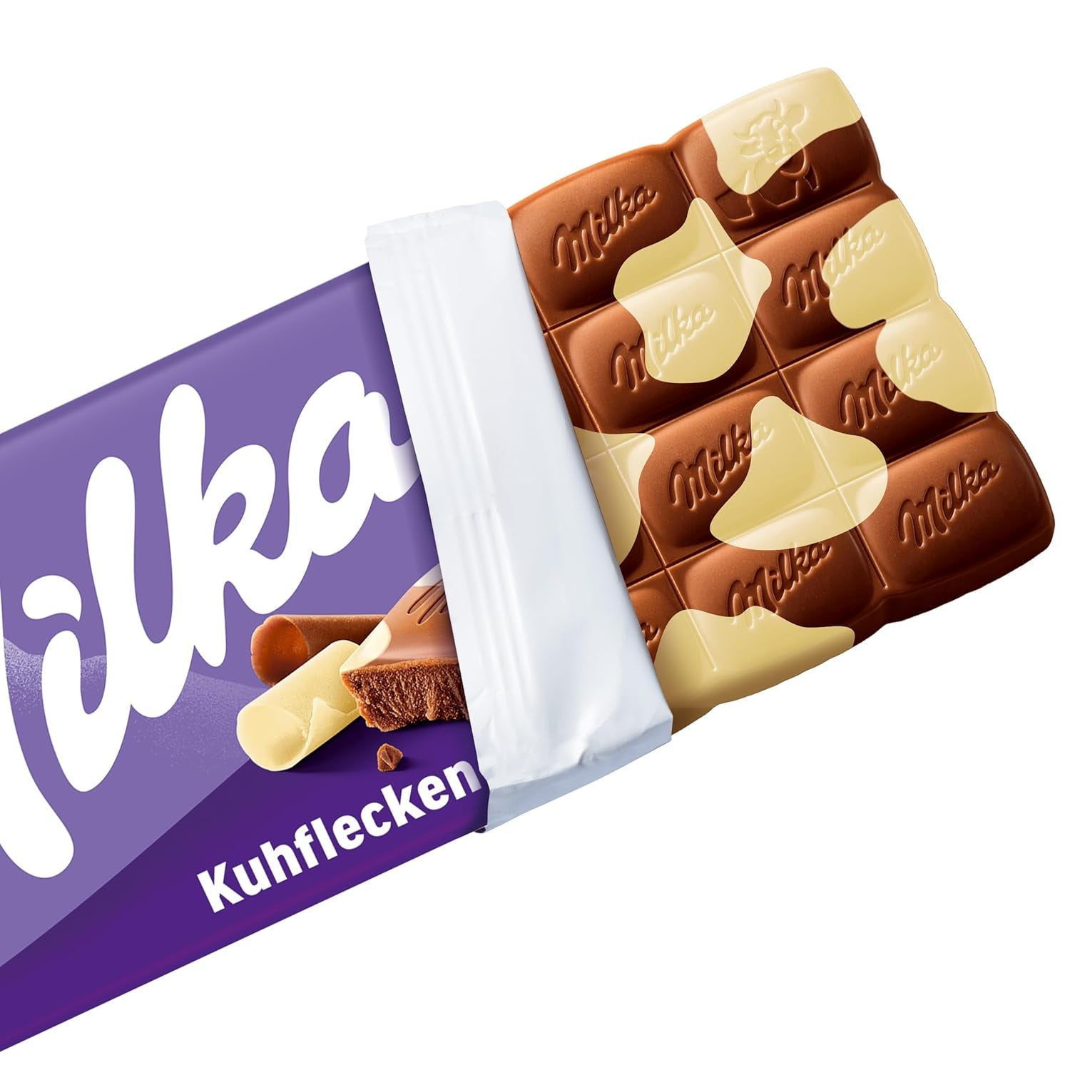 Milka Cow Spots – Ciocolată cu lapte alpină cu ciocolată albă în design cu pete de vacă – 24 x 90g