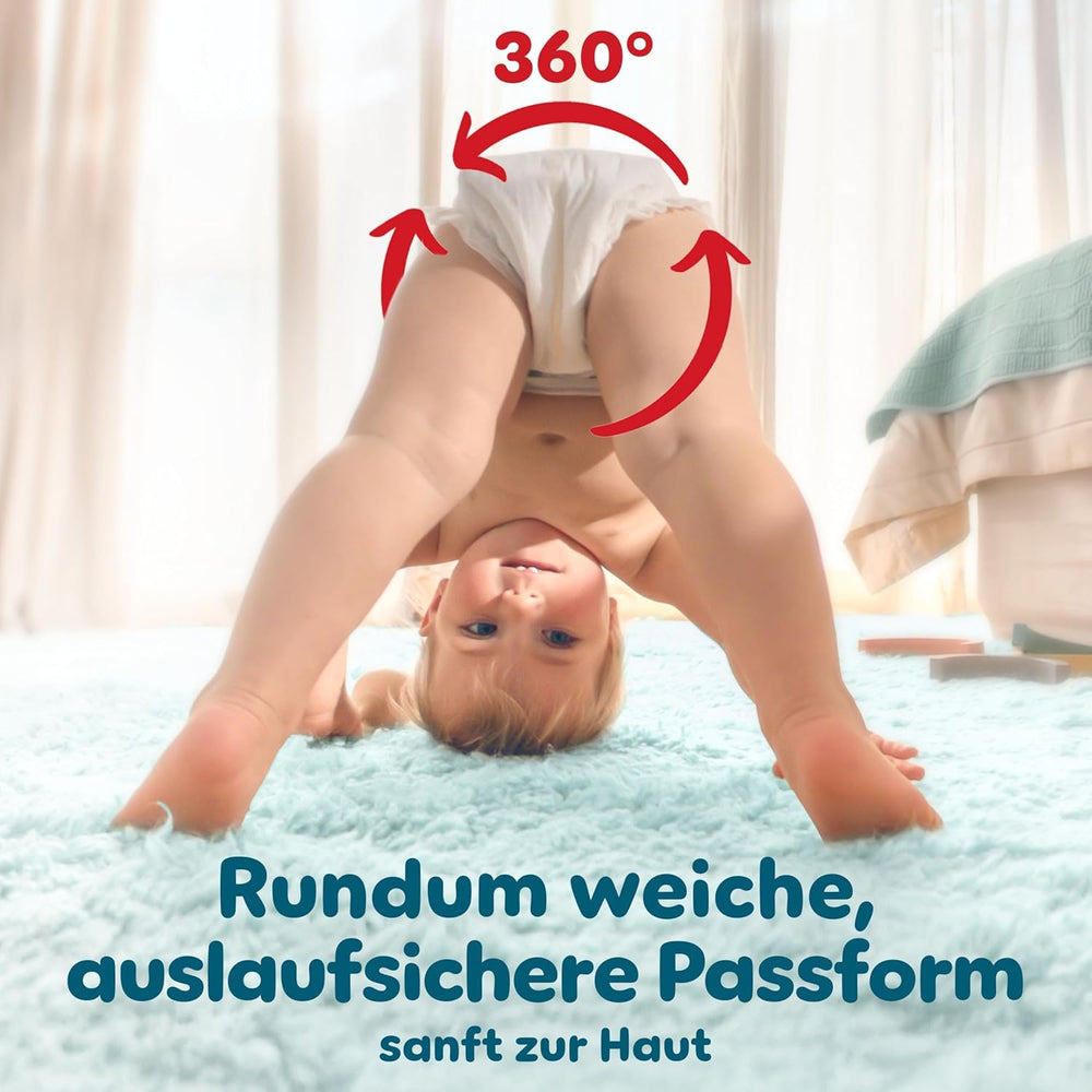 Scutece Pampers Premium Protection Pants mărimea 7, 123 scutece, 15 kg+, cu ajustare la 360° și manșete moi anti-scurgere pentru confort și protecție optime