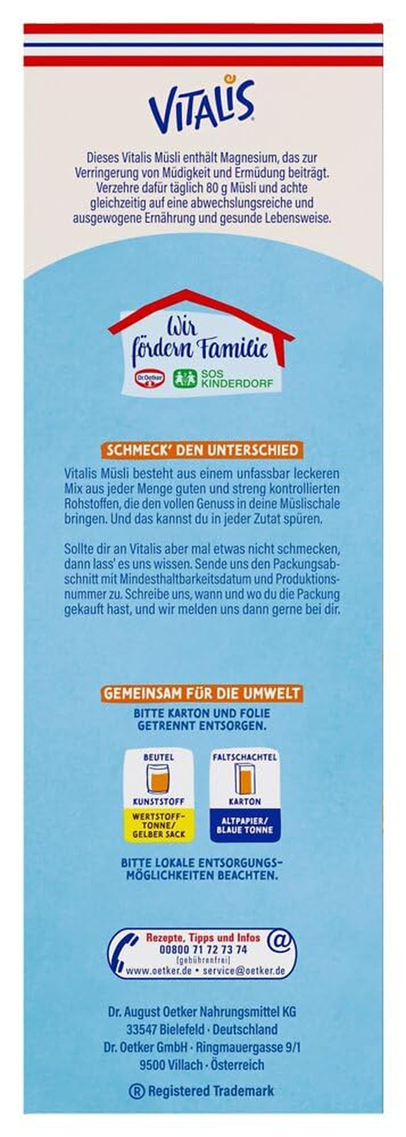 Dr. Oetker Vitalis Less Sweet Crunchy Pure: Musli crocant cu 30% mai puțin zahăr, pachet de 5 (5 x 600g)