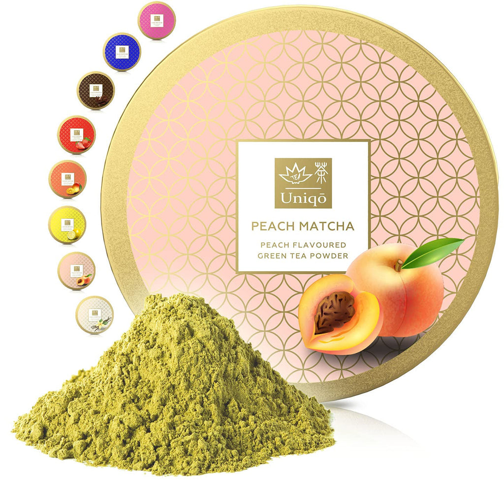 Tea Uniqo - Ceai Matcha roz pudră - Ideal pentru înghețată, latte, shake-uri, coacere sau gătit - Pudră de fructul dragonului Pitaya, 100% natural, fără aditivi, în cutie resigilabilă