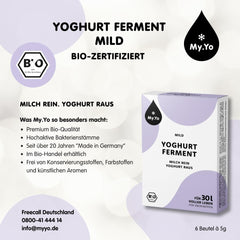 Bio Joghurtferment Mild | 6x5 gr | Joghurtkulturen für bis zu 30 L selbst gemachten milden Joghurt