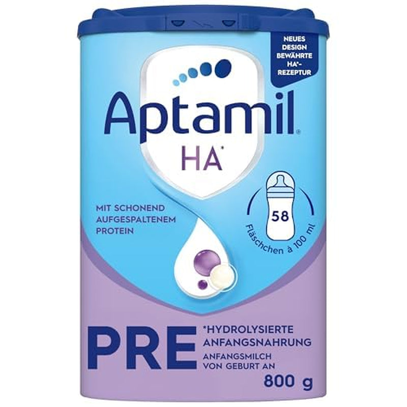 Aptamil HA PRE – Anfangsmilch von Geburt an, Mit DHA, Nur Laktose, Ohne Palmöl, Babynahrung, Milchpulver, 1x 800 g