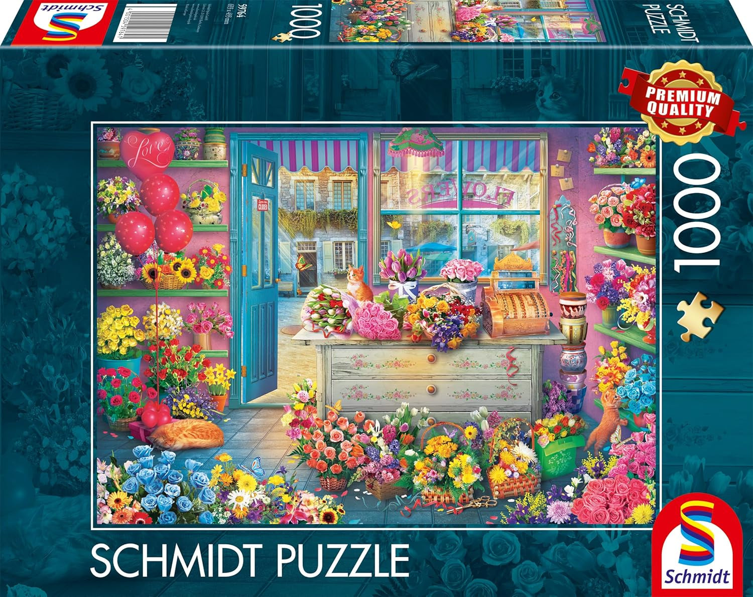 Schmidt Spiele 59764 Magazin de flori colorat, puzzle jigsaw 1000 piese Puzzle Naty Shop Titlu implicit