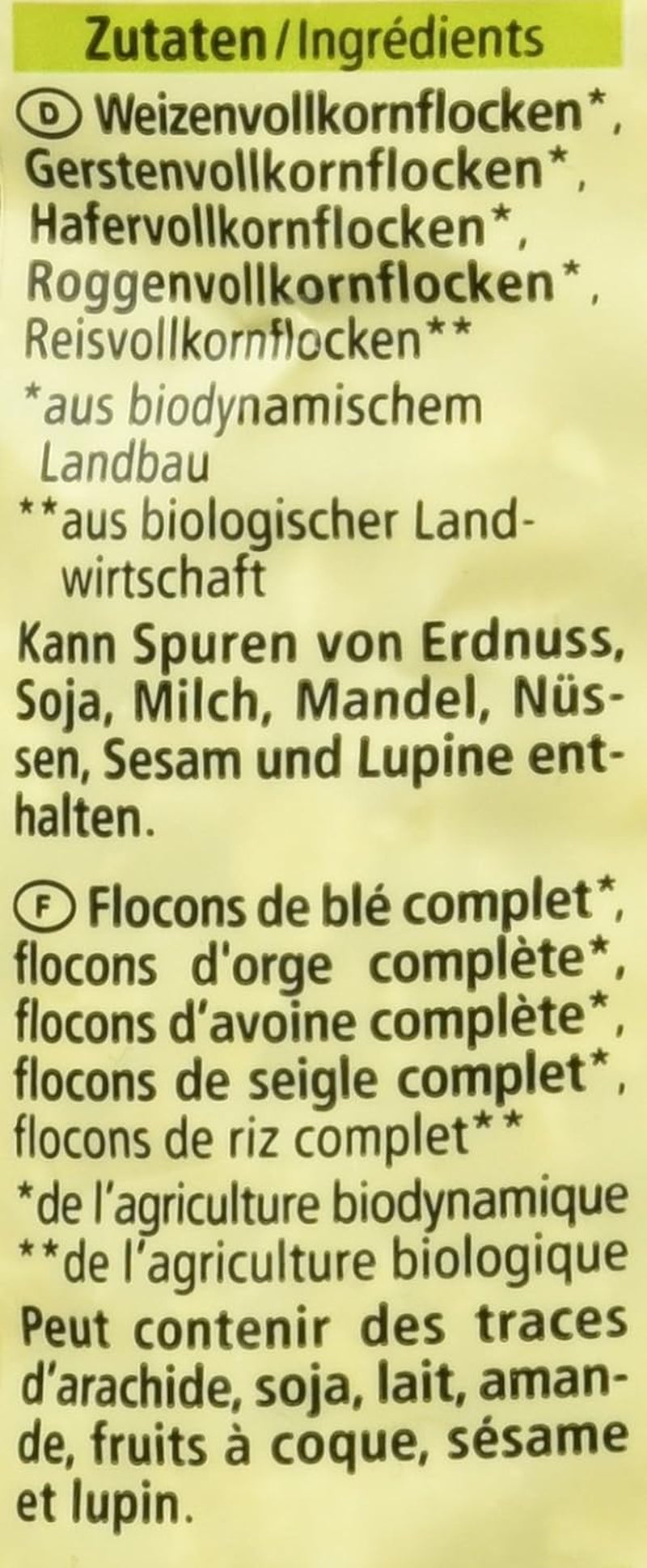 Fulgi organici din 5 cereale, 500 g