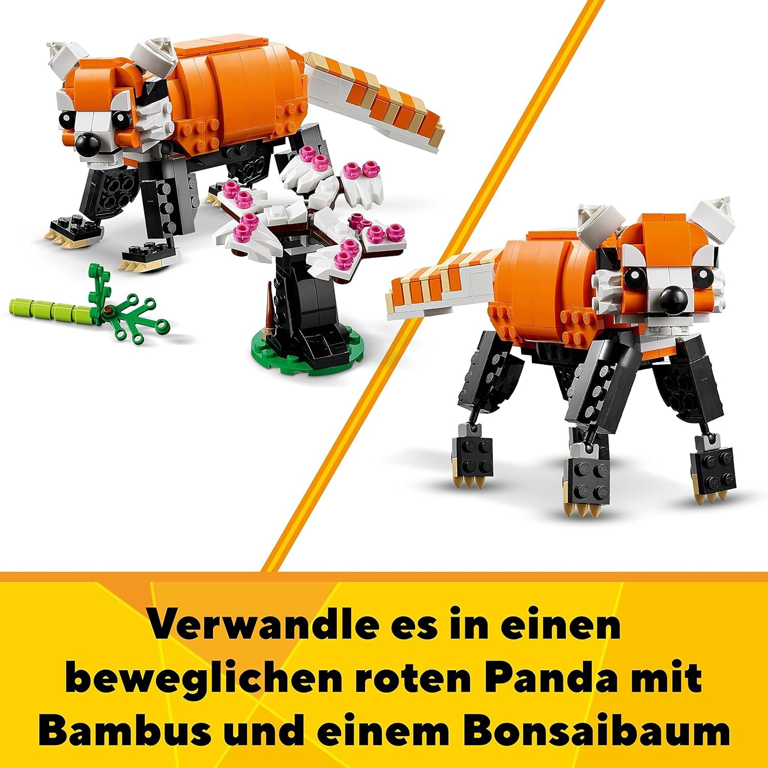 LEGO 31129 Creator Majestic Tiger, Panda sau Pește, set 3 în 1 de figuri de animale, jucărie pentru copii, băieți și fete, jucărie de construcție cu animale Seturi de constructie Besuche den LEGO-Store
