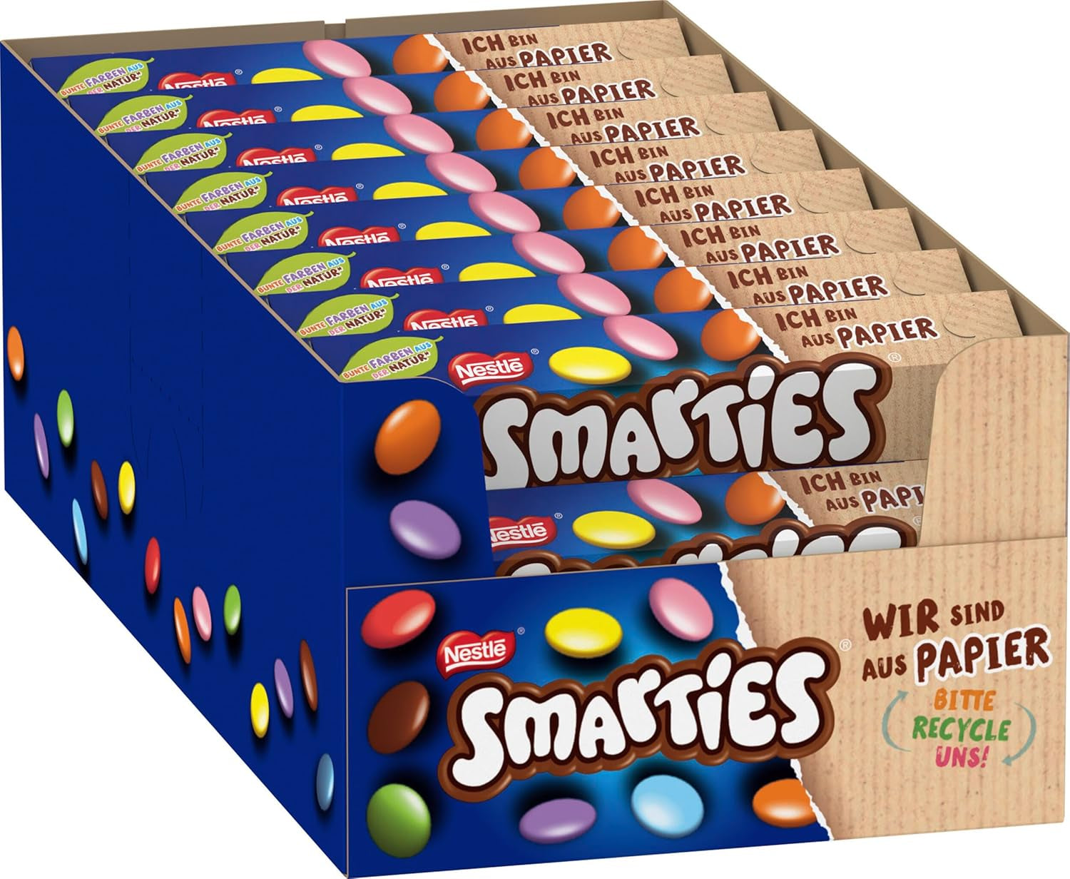 Nestlé SMARTIES Mini, linte mică cu ciocolată cu lapte, ambalată individual, pachet de 16 (16 x 187g)