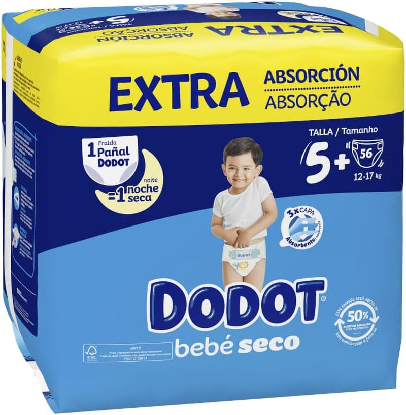 Baby Dry Extra - Pachet Jumbo, mărime 5-56 bucăți
