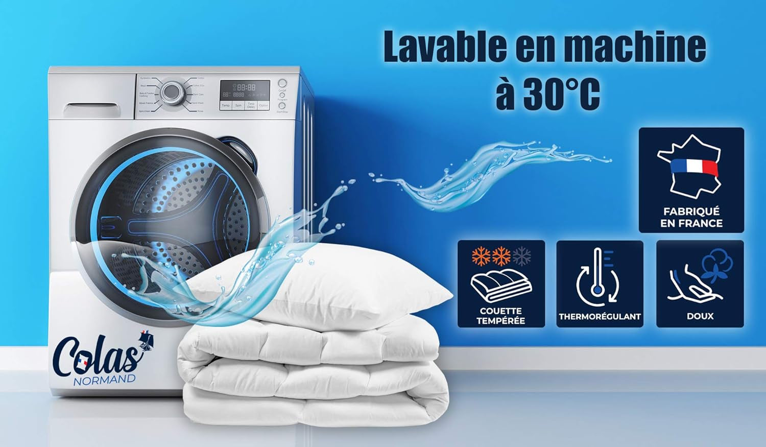 Plapumă termoregulatoare, Temperată, 240 X 220 Cm, Transpirație, Ventilație optimă, 100% bumbac, Percale, Fresh Feel, Franceză Plapumi si pilote Naty Shop