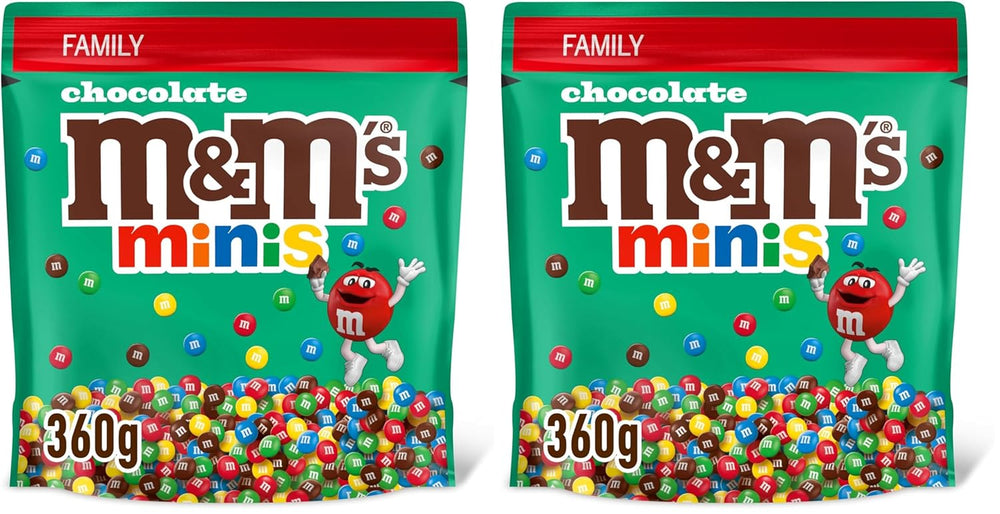 M&M's Chocolate Minis, Ciocolată, 1 x 324g, Linte cu ciocolată (324g) (Pachet de 2)