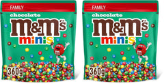M&M's Chocolate Minis, Ciocolată, 1 x 324g, Linte cu ciocolată (324g) (Pachet de 2)