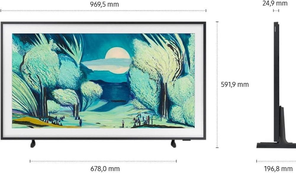 Televizor Samsung The Frame LS03F 4K QLED UHD de 43 de inci (108 cm), design modern al ramei, procesor NQ4 AI Gen2, mod artistic, calitate artistică a imaginii, cablu One Connect, televizor inteligent Samsung Vision AI