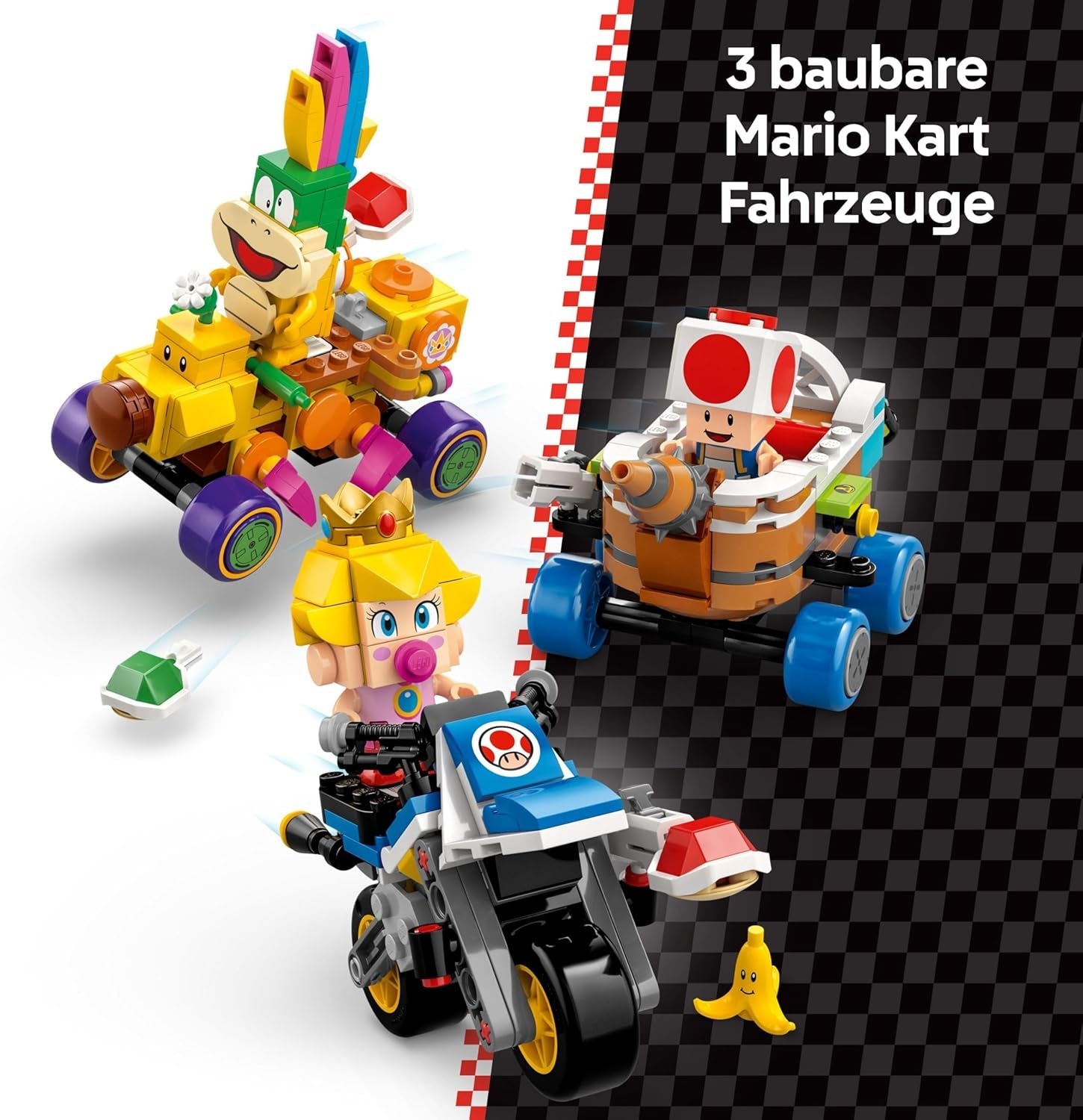 LEGO Super Mario: Mario Kart - Baby Peach & Grand Prix Set, Figuri Nintendo - Toad, Lakitu, Baby Peach și Lemmy, Cadou pentru băieți, fete și gameri de la 8 ani, Jucărie de aventură 72036 Seturi de constructie Besuche den LEGO-Store