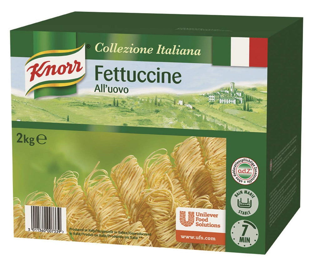 Paste Fettuccine Knorr cu Ou - Tăiței Panglică Îngustă - Pachet Mare de Tăiței, 2000 g