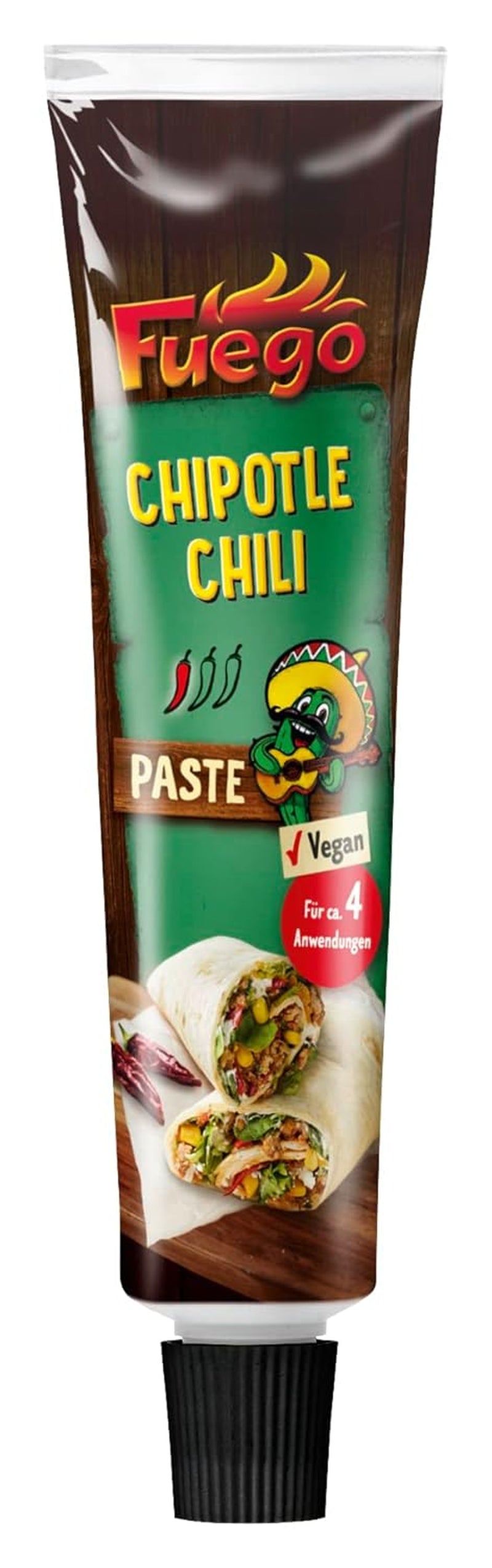 - Chipotle Chili Paste , Scharfes Würzen von mexikanischen Gerichten , Für 4 Anwendungen , Vegan , 1 x 40 g