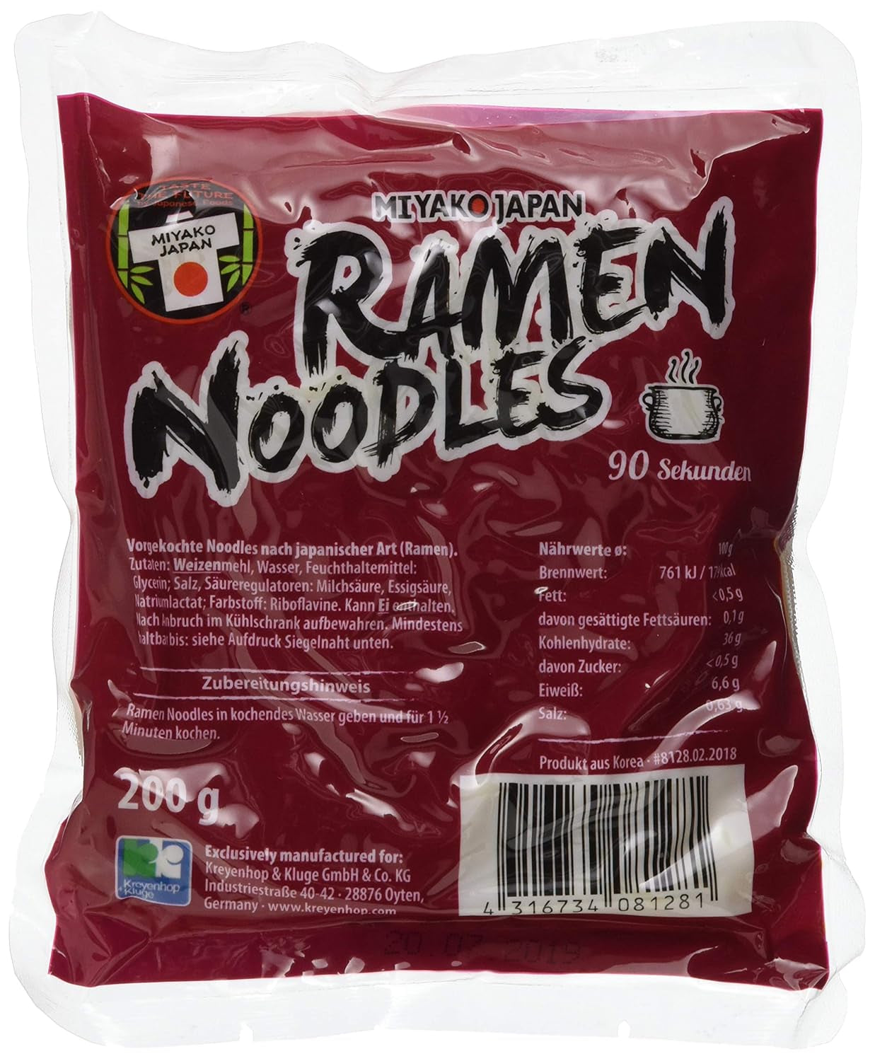 Tăiței Ramen Miyako în stil japonez, pachet de 12 (12 x 200 g)