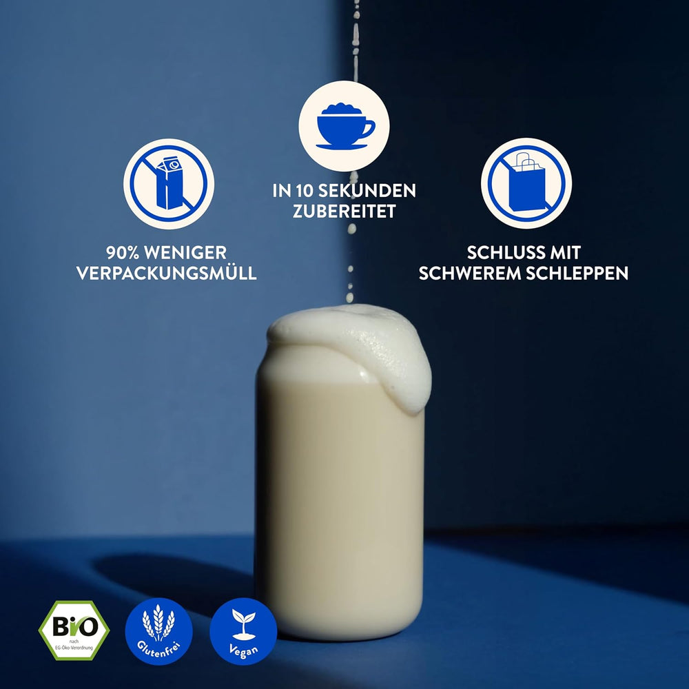 Blue Farm Pure Oat Base für bis zu 8 Liter Haferdrink zum Selbermischen – 100% beste Bio-Qualität – 100% vegan, laktosefrei & glutenfrei – 90% weniger Verpackungsmüll