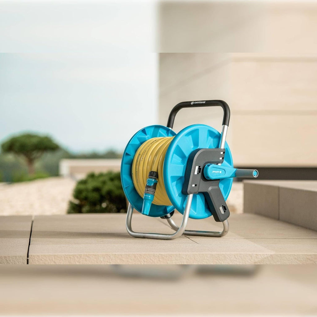 Rolă de furtun CELLFAST, înfășurare furtun de grădină rezistentă la coroziune, previne îndoirea furtunului, 1/2" 45 m Aluplus