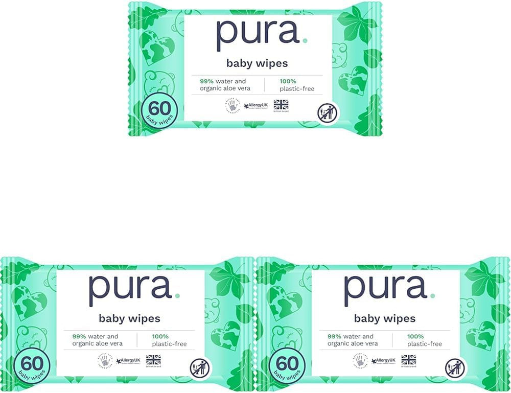 Șervețele umede ecologice de unică folosință pentru bebeluși, pentru pielea sensibilă a bebelușilor, 70 de șervețele (1 pachet), 99% apă, 100% fără plastic, pentru pielea sensibilă, predispusă la eczeme, nou-născuți, biodegradabile, vegane