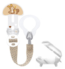 Suzetă MAM, adaptabilă la toate tipurile de suzete, inele de dentiție și jucării, lungime reglabilă, inclusiv husă pentru tetină, lavabilă, neutră, 1 bucată, asortate