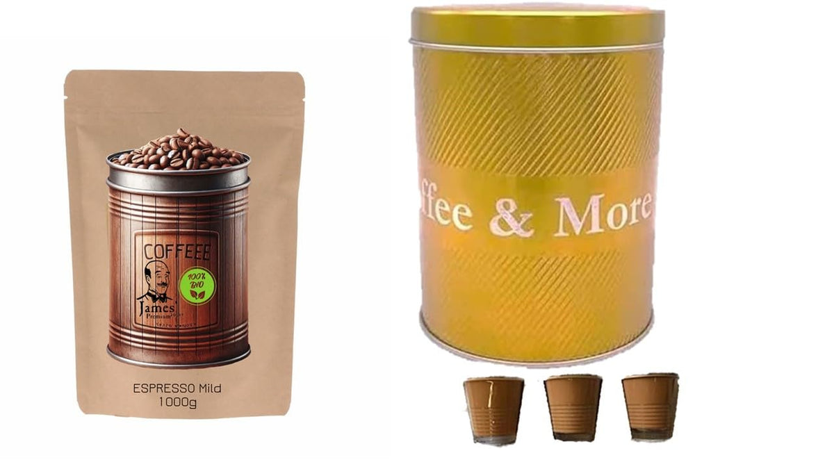Canistră de cafea de 4,4 litri cu linguriță. Aceste canistre de cafea reprezintă o soluție elegantă și practică pentru depozitarea boabelor de cafea. + 3 cești 95ml