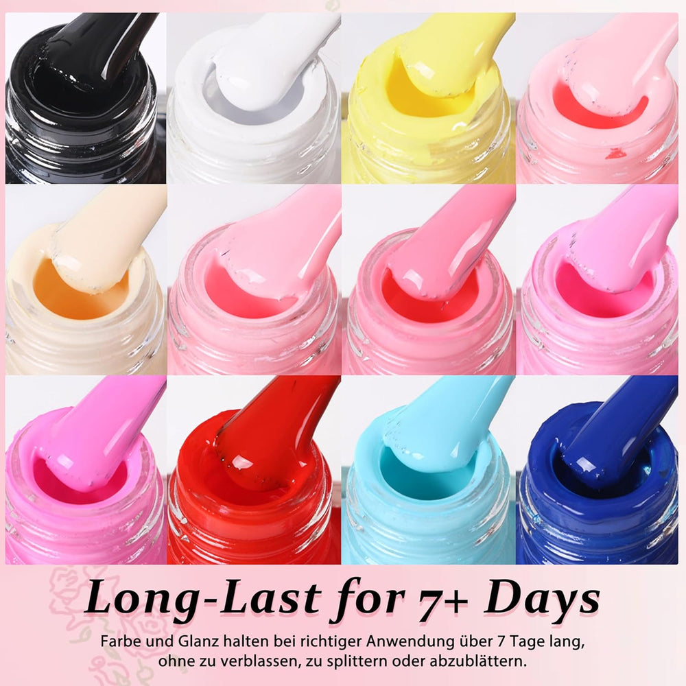 Set de ojă cu 6 piese - Oja roșie strălucitoare cu uscare rapidă și de lungă durată - Oja pe bază de apă non-toxică pentru saloane DIY, cadou de manichiură (Colorat A)