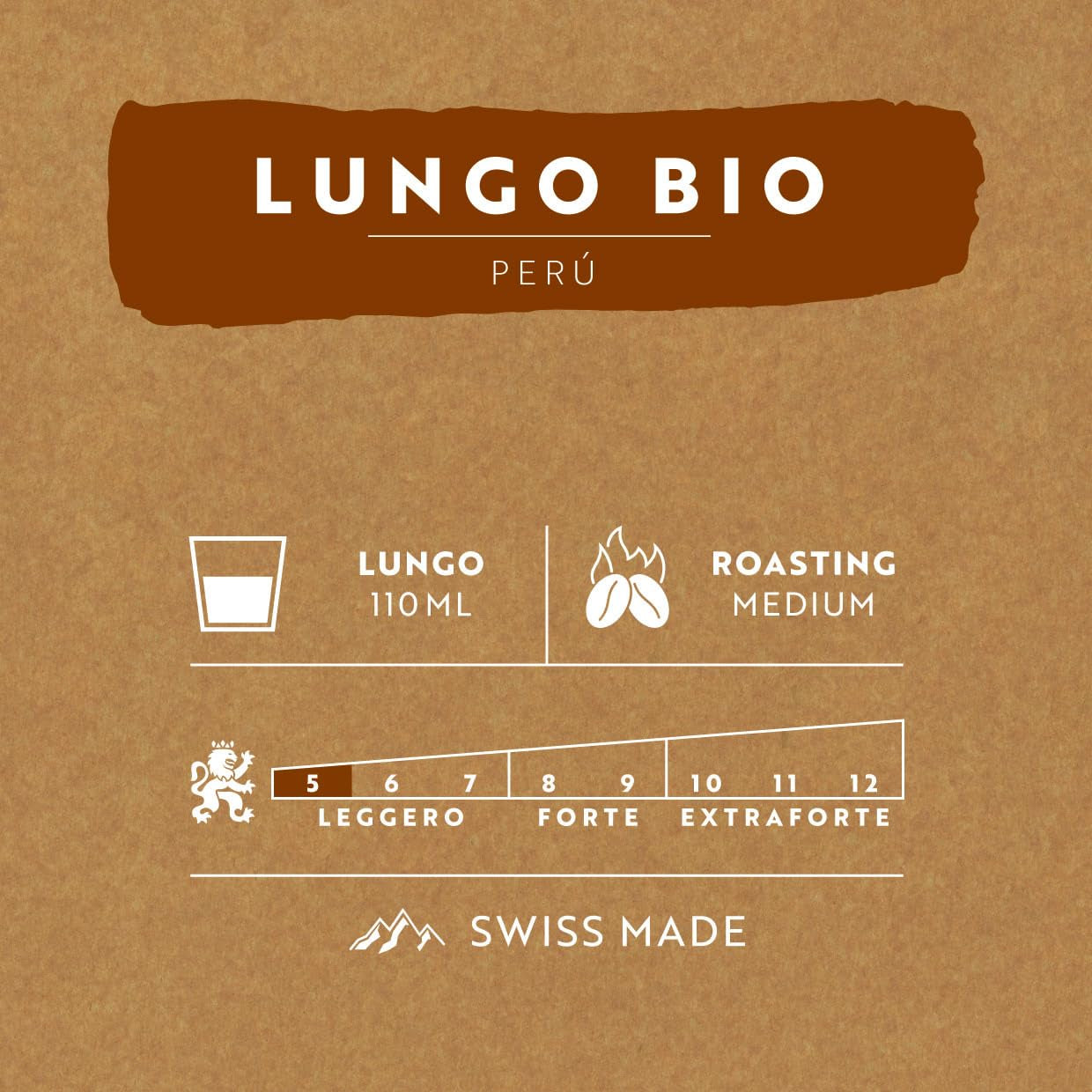 Café Royal Peru Lungo Bio – Nespresso®-kompatible Kaffeekapseln, 100% Arabica aus Peru, cremig, Intensität 5/12, Fairtrade, 100 Kapseln