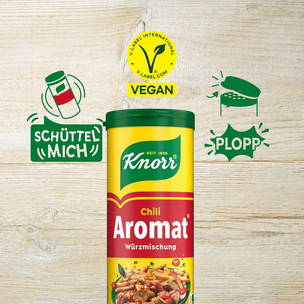 Knorr Würzmischung Chili Aromat für schnelle Gerichte zum Würzen und Verfeinern von Pommes, Pasta, Gemüse und mehr 90 g