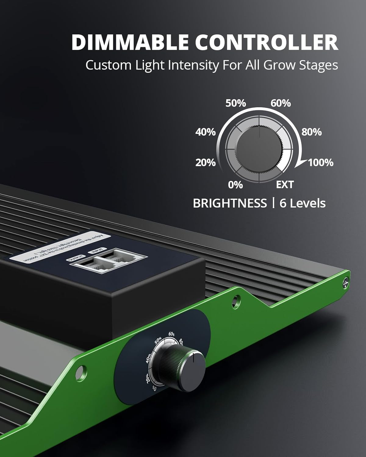 Lampă de creștere LED VIPARSPECTRA P1000, lampă cu spectru complet cu 2024 LED-uri, lumină de creștere LED, reglabilă 0%-100% pentru sere, plante de interior, răsaduri, legume, flori, pentru corturi de creștere 60x60cm și 80x80cm