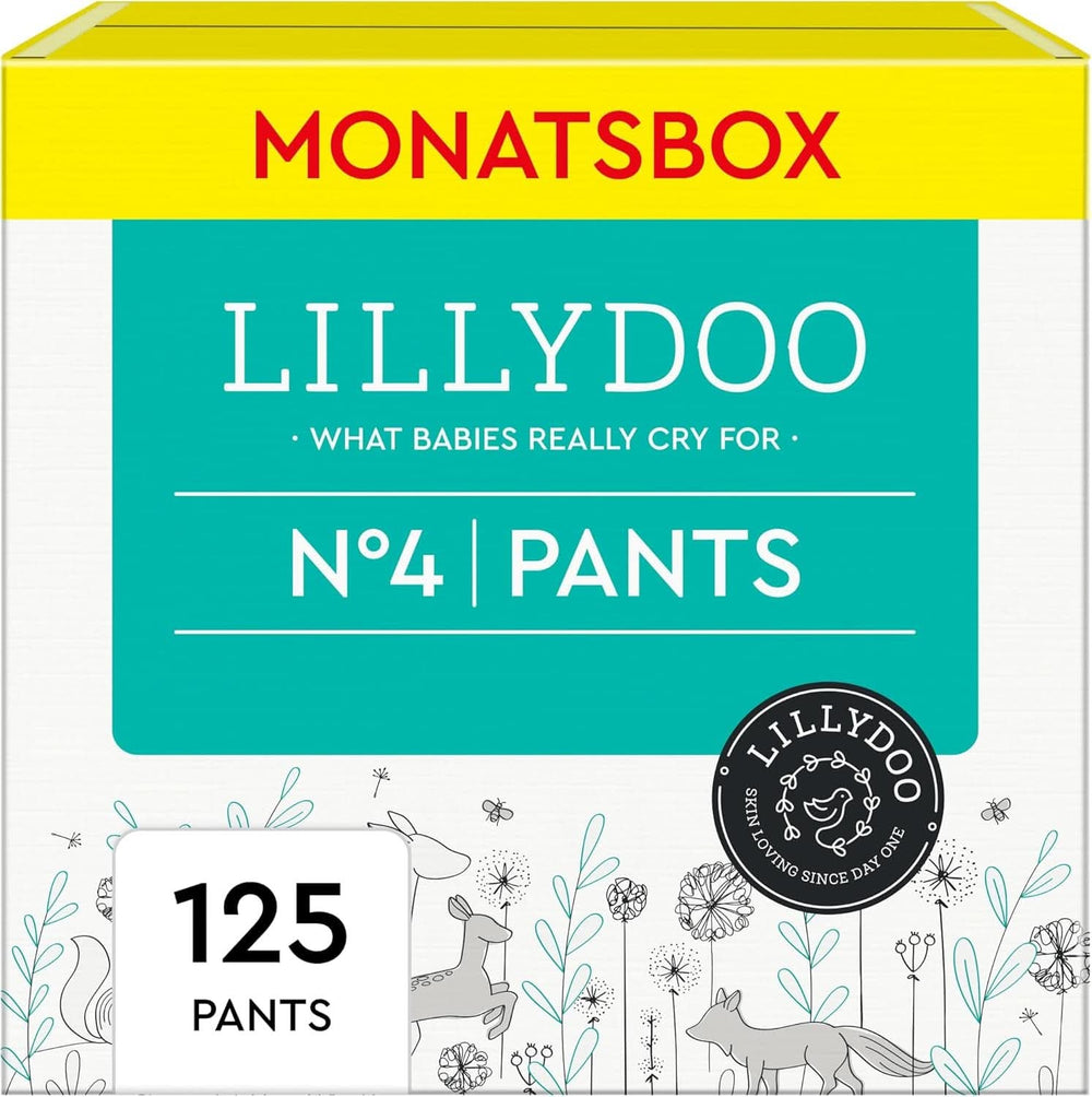 Pantaloni LILLYDOO prietenosi cu pielea, cutie lunara Mama si Copilul Naty Shop Marimea 4 (125 bucati)