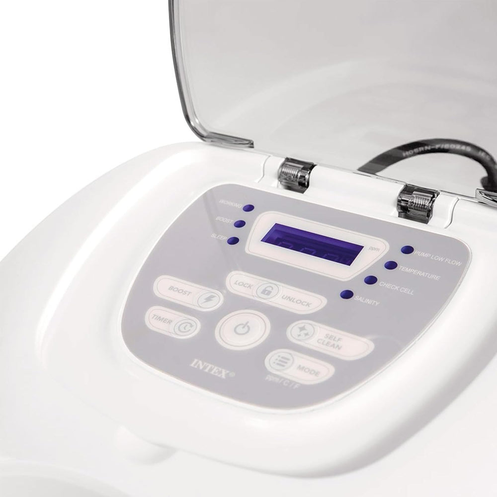 Intex 26668 – Sistem de filtrare cu apă sărată Krystal Clear, pentru pompă de filtrare 2650-12112 L/h, pentru piscine mici de până la 26500 L, plastic, alb